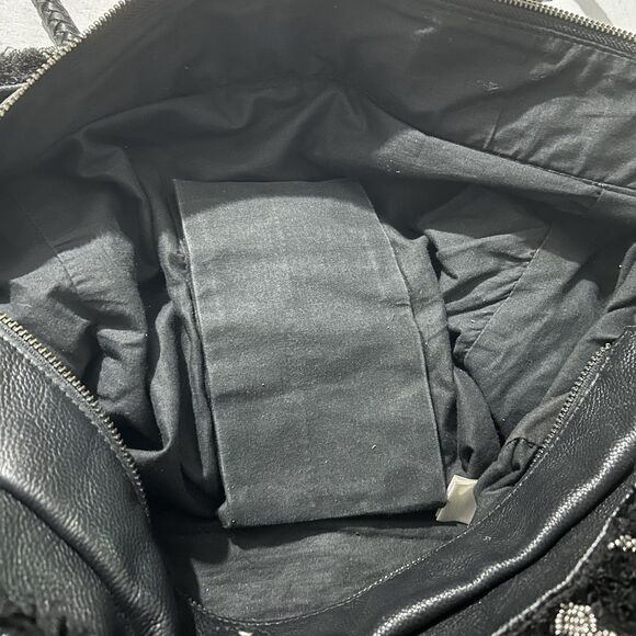 Ibban for Anthropologie Jack beaded leather and fringed purse bag, Boho - Picture 6 of 9